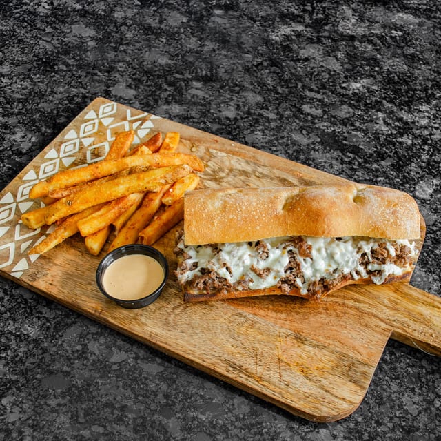 Ribeye Cheesesteak Sandwich.